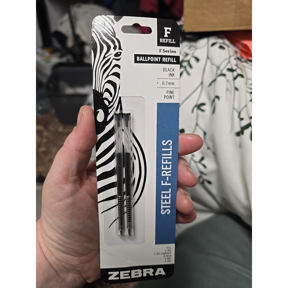 2 Ct Pack Refills F-Refill for Zebra F-301 F301 F-402 F-701 Pen Black Ink 85512